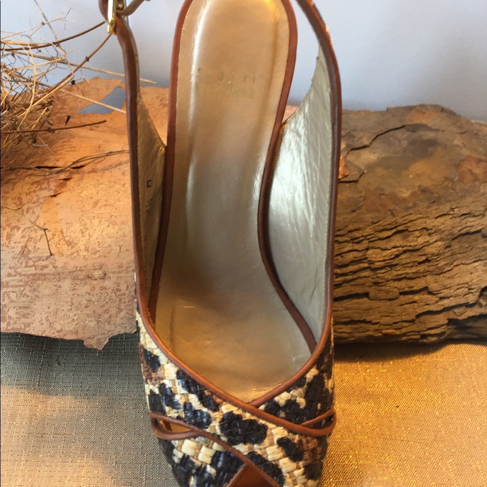 Stuart Weitzman Animal Print Wedge Sandals 7.5 - Picture 7 of 11